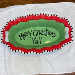 Carla Grogan Burton & Burton Merry Christmas Y’all serving bowl